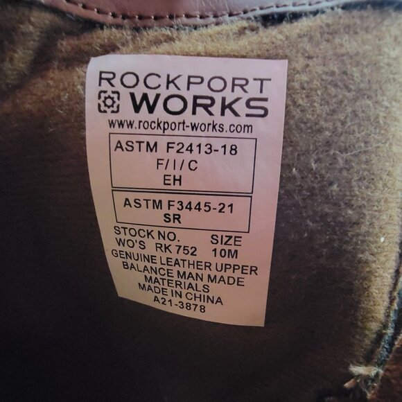 Rockport Works RK752 Carly Work Safety Toe Bootie Women Brown Size 10 - Picture 7 of 7